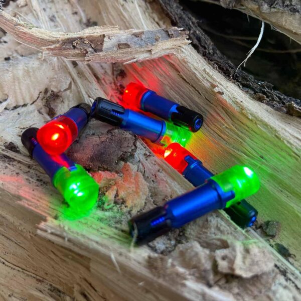 Nockturnal Launchpad Crossbow Nock - Strobing Red/Green 3pk - Precision Shot Firearms