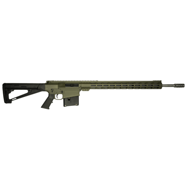 GLFA AR Long Action Rifle 6.5 PRC 5rd Magazine 24" Barrel MLOK Handguard OD Green Cerakote - Precision Shot Firearms