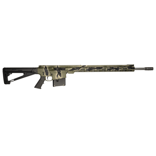 GLFA AR Long Action Rifle 6.5 PRC 5rd Magazine 24" Barrel MLOK Handguard Green Pursuit Cerakote - Precision Shot Firearms