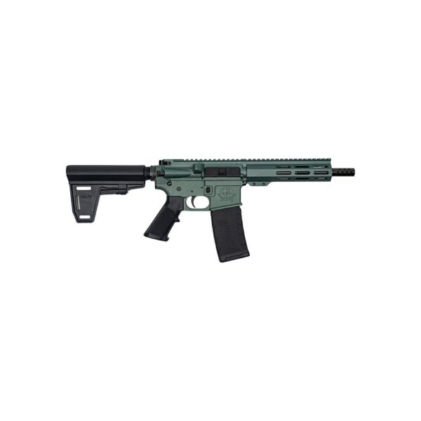 GLFA 223 Wylde Braced Pistol .223 Wylde 30rd Magazine 7.5" Nitride Barrel Charcoal Green Finish - Precision Shot Firearms