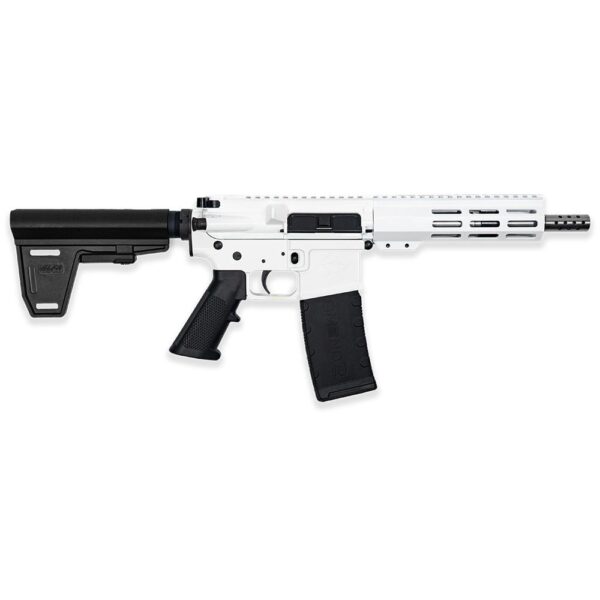GLFA 223 Wylde Braced Pistol .223 Wylde 30rd Magazine 7.5" Stainless Steel Barrel White Finish - Precision Shot Firearms