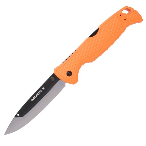 Muddy Swap Replace-A-Blade Folding Knife 3-1/2" Drop Point Blade Orange with 5 Blades and Pouch - Precision Shot Firearms