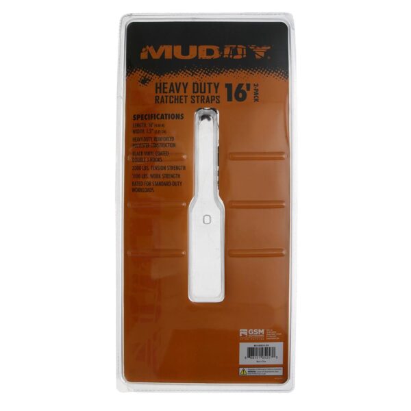 Muddy Heavy Duty Ratchet Straps 16 ft 2/ct - Precision Shot Firearms
