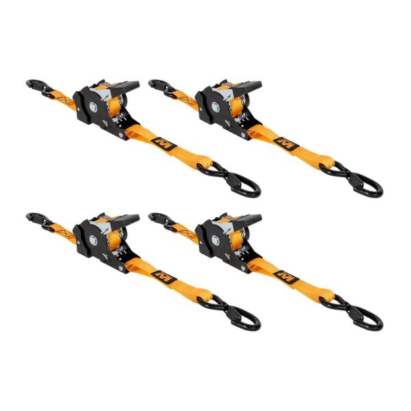 Muddy Retractable Ratchet Straps 1"x10 ft Orange 4/ct - Precision Shot Firearms