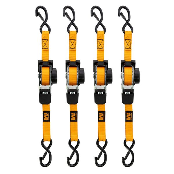 Muddy Retractable Ratchet Straps 1"x10 ft Orange 4/ct - Precision Shot Firearms