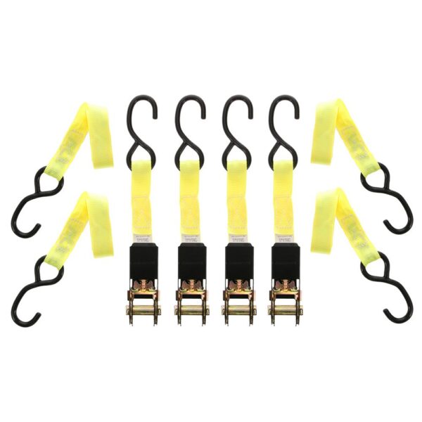 Muddy Ratchet Straps 1" x 10 ft High-Vis Yellow 4/ct - Precision Shot Firearms