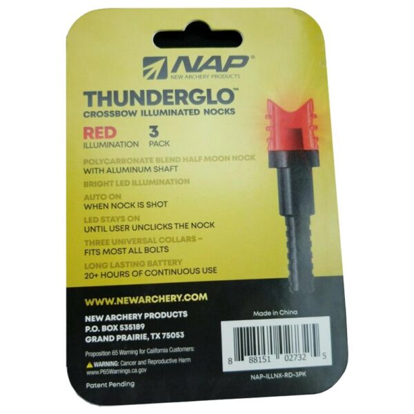 NAP Illuminated Half Moon nock Xbow - Red - 3-pack - Precision Shot Firearms