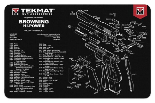 TekMat 11x17 Gun Cleaning Mat- Browning Hi Power - Precision Shot Firearms