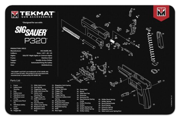 TekMat 11x17 Gun Cleaning Mat- Sig Sauer P320 - Precision Shot Firearms