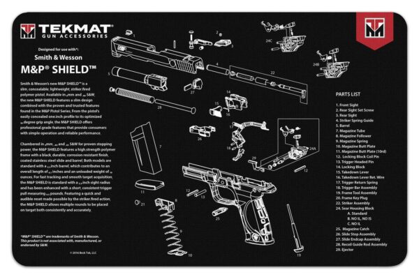 TekMat 11x17 Gun Cleaning Mat- Smith & Wesson Shield - Precision Shot Firearms
