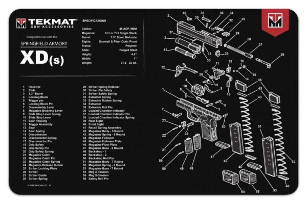 TekMat 11x17 Gun Cleaning Mat- Springfield Armory XD-S - Precision Shot Firearms