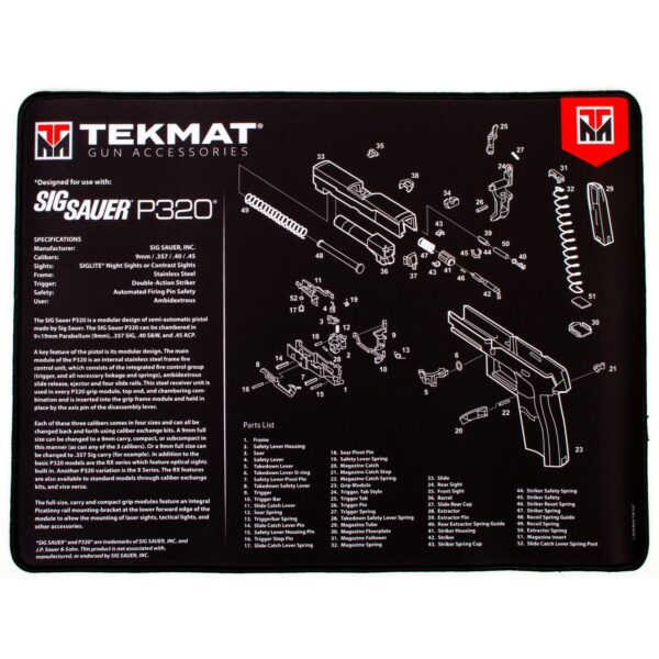 TekMat 15x20 Ultra Premium Gun Cleaning - Sig Sauer P320 - Precision Shot Firearms