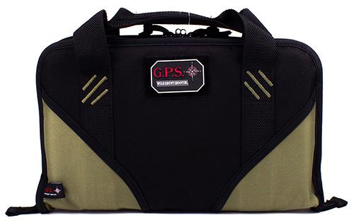 G-Outdoors Large Memory Foam Case with Magazine Back Pockets- Green/Black - Precision Shot Firearms