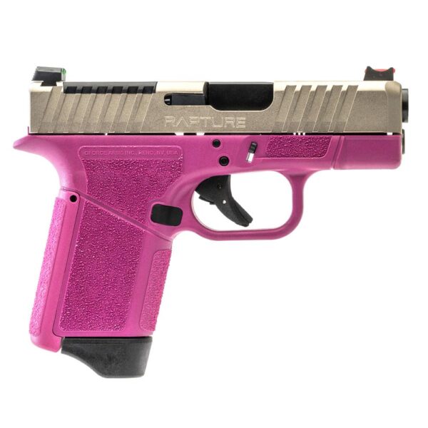 GForce Arms GF9 Rapture Subcompact OR Handgun 9mm Luger 12rd Magazine 3.25" Barrel Pink Frame Nickel Slide - Precision Shot Firearms