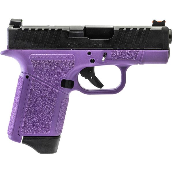 GForce Arms GF9 Rapture Subcompact OR Handgun 9mm Luger 12rd Magazine 3.25" Barrel Purple Frame Black Slide - Precision Shot Firearms