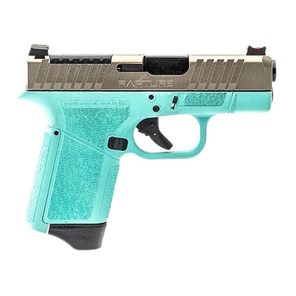 GForce Arms GF9 Rapture Subcompact OR Handgun 9mm Luger 12rd Magazine 3.25" Barrel Robin's Egg Frame Nickel Slide - Precision Shot Firearms