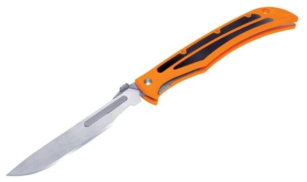 Havalon Baracuta-Blaze Hunting & Fishing Knife with Five Replacement Blades - Bright Orange - Precision Shot Firearms