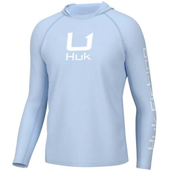 Huk Icon Long Sleeve Hoodie Ice Water L - Precision Shot Firearms