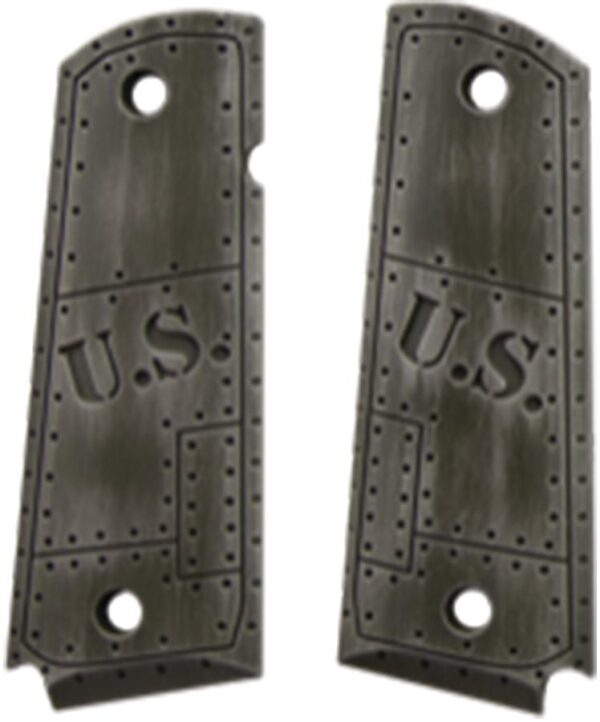 Hogue Govt. Model Aluminum - 1911 U.S. Green Distressed Grip - Precision Shot Firearms