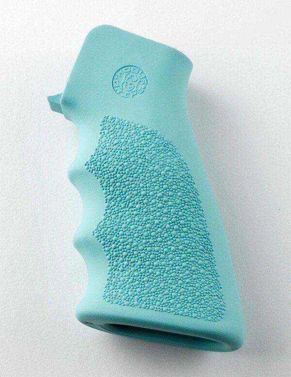 Hogue AR-15/M-16 Rubber Grip with Finger Grooves Aqua - Precision Shot Firearms