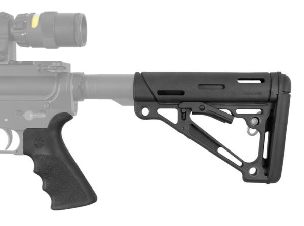 Hogue AR-15/M-16 Kit - Finger Groove Beavertail Grip & Over-Molded Collapsible Buttstock - Mil-Spec Buffer Tube Black - Precision Shot Firearms