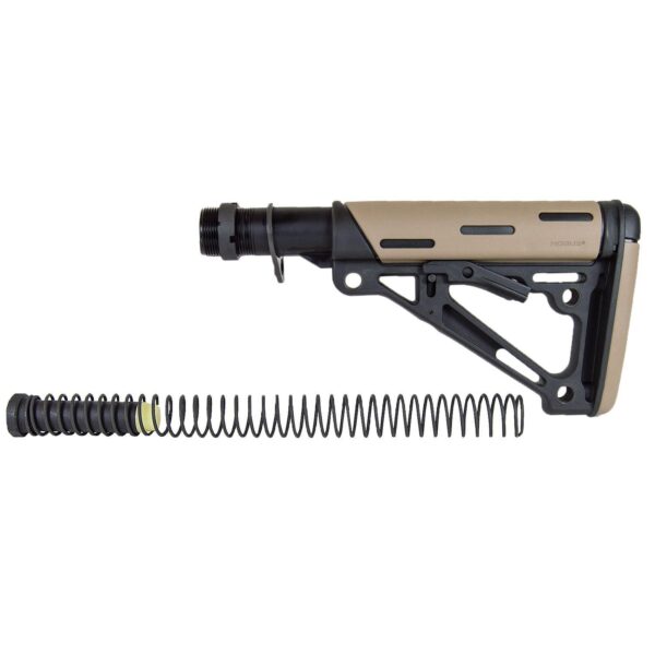 Hogue AR-15/M-16 OM Collapsible Buttstock Assembly with Buffer Tube and Hardware-Desert Tan Rubber - Precision Shot Firearms