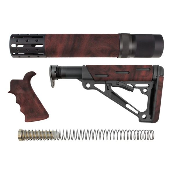 Hogue AR-15/M-16 Kit Overmolded Grip/Forend/Collapsible Buttstock Red Lava - Precision Shot Firearms