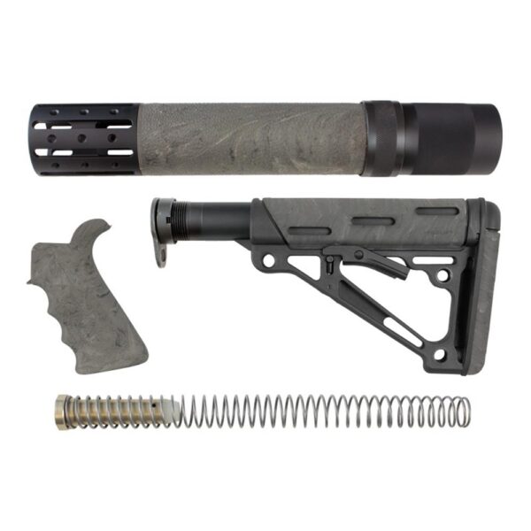 Hogue AR-15/M16 Kit Overmolded Beavertail Grip and Collapsible Buttstock for Mil-Spec Buffer Tube Ghille Green - Precision Shot Firearms
