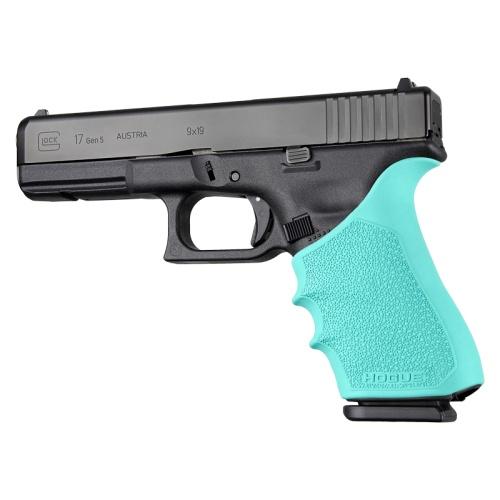 Hogue HandAll Beavertail Grip Sleeve Glock 17 Gen 1/2/5 Aqua - Precision Shot Firearms