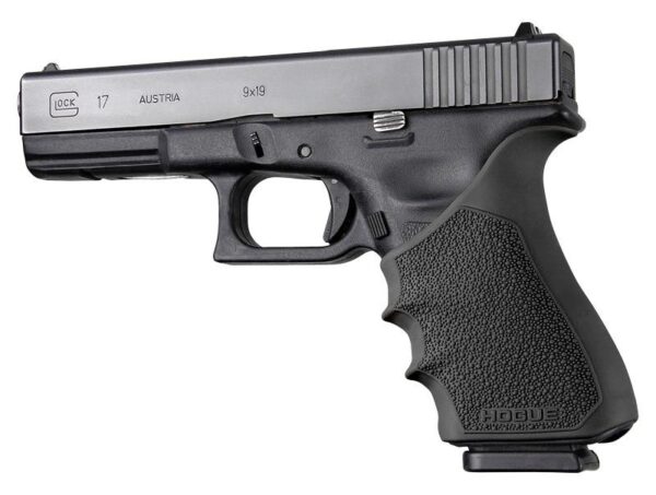 Hogue HandAll Beavertail Grip Sleeve Glock 17 G17 MOS G17L G22 G35 G35 MOS G34 G34 MOS G31 G37 Gen 3-4 Black - Precision Shot Firearms