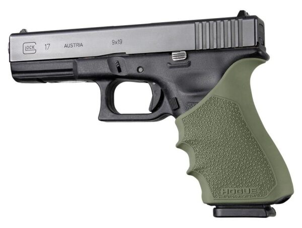 Hogue HandAll Beavertail Grip Sleeve Glock 17 G17 MOS G17L G22 G35 G35 MOS G34 G34 MOS G31 G37 Gen 3-4 OD Green - Precision Shot Firearms