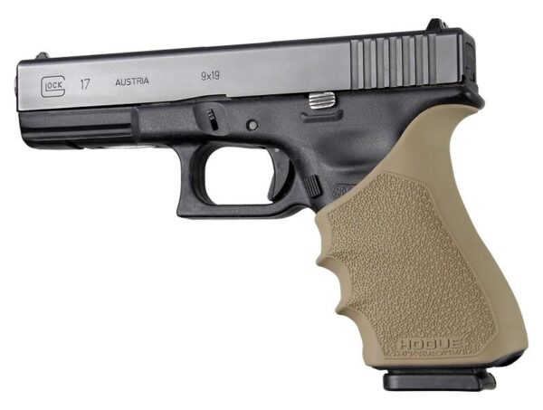 Hogue HandAll Beavertail Grip Sleeve Glock 17 G17 MOS G17L G22 G35 G35 MOS G34 G34 MOS G31 G37 Gen 3-4 FDE - Precision Shot Firearms