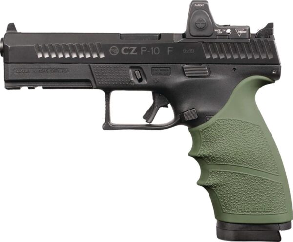 Hogue HandAll Beavertail Grip Sleeve CZ P-10 Full Size 9mm - OD Green - Precision Shot Firearms