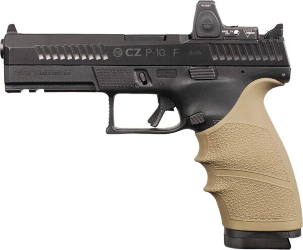 Hogue HandAll Beavertail Grip Sleeve CZ P-10 Full Size 9mm - FDE - Precision Shot Firearms