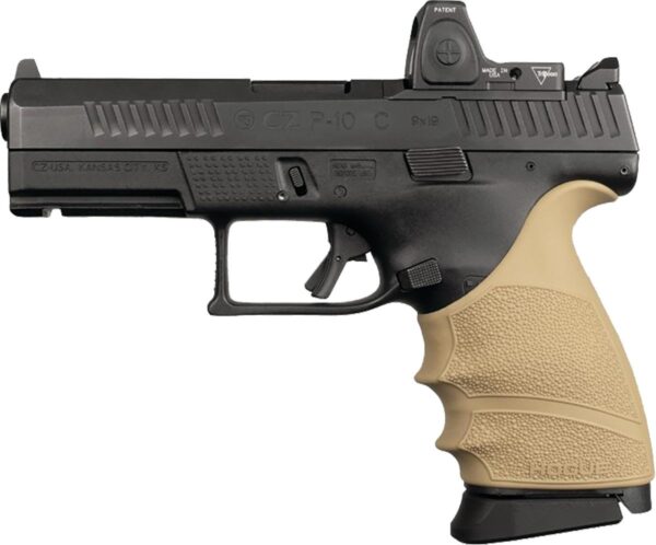 Hogue HandAll Beavertail Grip Sleeve CZ P-10 Compact 9mm - FDE - Precision Shot Firearms