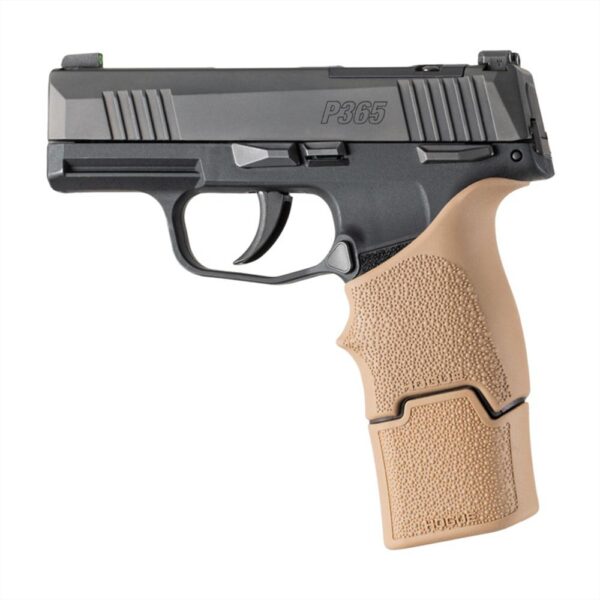 Hogue Overmolded Rubber Magazine Extended Base Pad for Sig P365/365-380 15rd FDE - Precision Shot Firearms