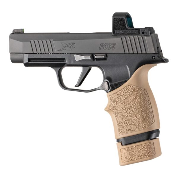 Hogue Overmolded Rubber Magazine Extended Base Pad for Sig P365 XL 15rd FDE - Precision Shot Firearms