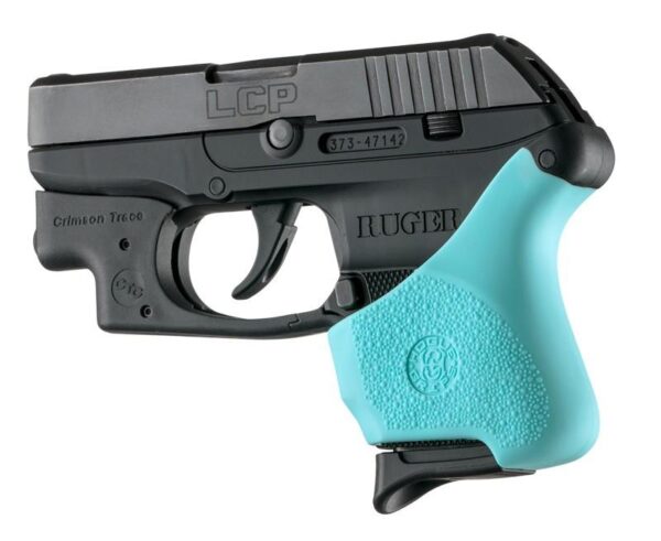Hogue Handall Hybrid Ruger LCP Crimson Trace Button Grip Sleeve Aqua - Precision Shot Firearms