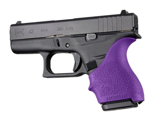 Hogue HandAll Beaver Tail Grip Sleeve Glock 42 43 Purple - Precision Shot Firearms