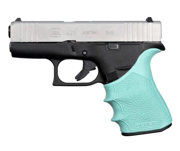 Hogue HandAll Beavertail Grip Sleeve Glock 43X 48 - Aqua - Precision Shot Firearms