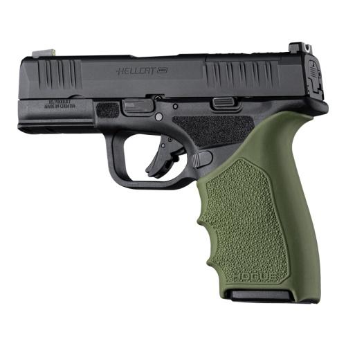 Hogue HandAll Beaver Tail Handgun Grip Sleeve Springfield Armory Hellcat Pro OD Green - Precision Shot Firearms