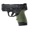 Hogue HandAll Beaver Tail Handgun Grip Sleeve S&W M&P 9 Shield Plus OD Green - Precision Shot Firearms