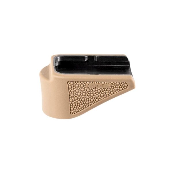Hogue Overmolded Rubber Grip Extension Base Pad for Glock 26 10/rd Magazines FDE - Precision Shot Firearms