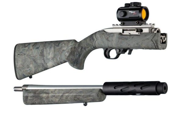 Hogue Ruger 10-22 Takedown Rub. OM Stock w/Standard Barrel Chan. Ghillie Green - Precision Shot Firearms