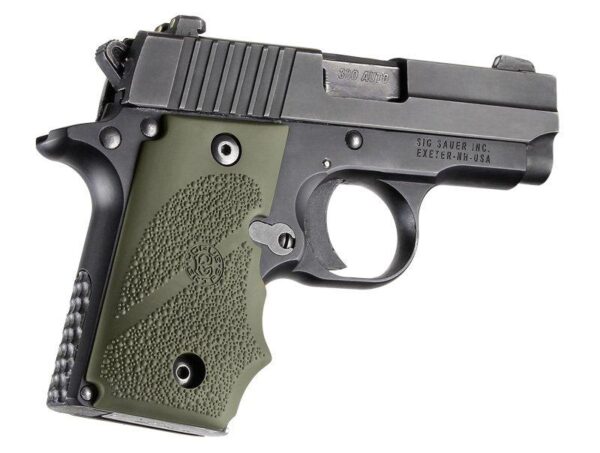 Hogue SIG Sauer P238 Rubber Grip with Finger Grooves OD Green - Precision Shot Firearms