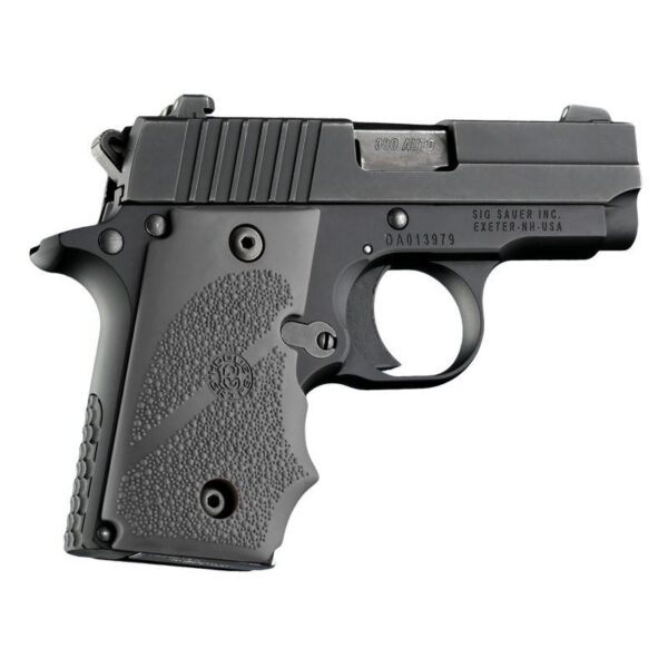 Hogue Overmolded Rubber Grip Handgun Grips for Sig Sauer P238 Slate Grey with Finger Grooves - Precision Shot Firearms