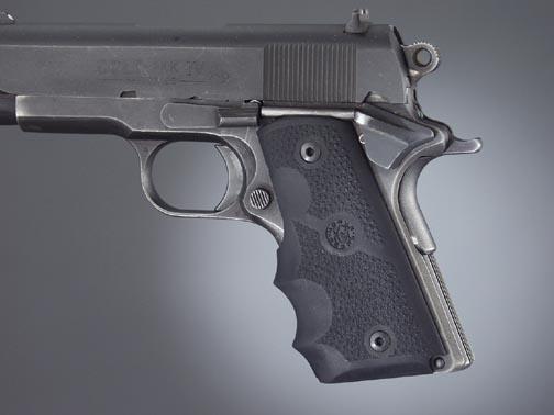 Hogue Colt Officer Rubber Grips with Finger Grooves Black - Precision Shot Firearms