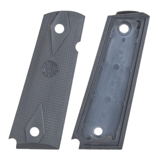 Hogue Colt Government Grips .45 1911 Rubber Grips Panels Checkered - Pewter - Precision Shot Firearms
