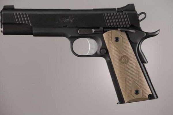 Hogue Colt Government Grips .45 1911 Rubber Grips Panels Checkered with Diamonds - Desert Tan - Precision Shot Firearms
