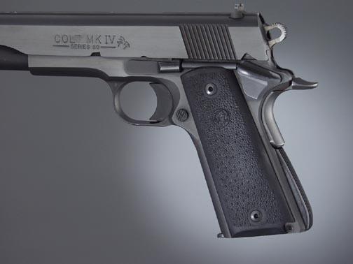 Hogue Colt Government Grips .45 1911 Rubber Panels with Palm Swells - Black - Precision Shot Firearms